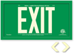 Green Panel EXIT Sign, 7 in. letters