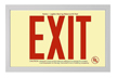 Red EXIT sign in Brushed Aluminum Frame