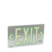 Exit Sign with Brushed Aluminum Background