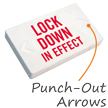 Lock Down In Effect LED Exit Sign with Battery Backup