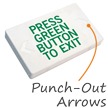 Press Green Button to Exit LED with Battery Backup