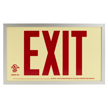 Reflective Photoluminescent Framed Red  Exit Sign