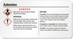 GHS Chemical Asbestos Danger Small Label