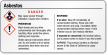 Asbestos Danger Small GHS Chemical Label