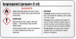 Isopropanol Danger GHS Chemical Label   Small 