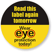 Wear Eye Protection Today Safety Hard Hat Decal