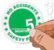 No Accidents Months Safety Pays Hard Hat Stickers