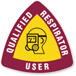 Qualified Respirator User Triangle Hard Hat Decal