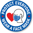 Protect Everyone   Wear a Face Mask Hard Hat Decal