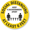 Social Distancing   Keep 4 Jackhammers Apart Hard Hat Decal
