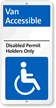 Van Accessible Disabled Permit Holders Only Parking Sign