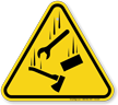 Falling Materials ISO Triangle Warning Sign
