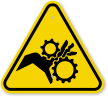 ISO Pinch Point, Entanglement, Crush Gears Symbol Sign