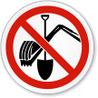 No Digging ISO Prohibition Circular Sign