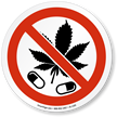 No Drugs Marijuana Leaf ISO Sign