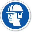 Wear Head & Ear Protection Symbol ISO Sign