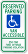 Alabama Reserved ADA Parking, Van Accessible Sign