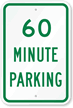 60 MINUTE PARKING Sign