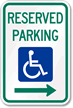 Reserved Parking   ADA Handicapped Sign