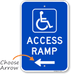 Access Ramp (with Arrow) Handicap Parking Sign