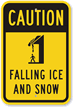 Caution Falling Ice and Snow Sign (with Graphic)