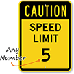 Caution Speed Limit [your choice] Parking Sign
