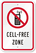 Cell phone Free Zone With Symbol Sign