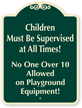 Children Must Be Supervised Playground Sign