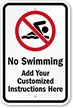 Custom No Swimming Sign