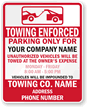 Custom Towing Enforced Sign   Reserved Parking Sign