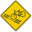 Rail Tracks - Cyclists Take Care Symbol Sign