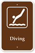 Diving   Campground, Guide & Park Sign