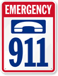 Emergency 911 Pool Phone Signs