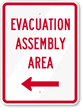 Evacuation Assembly Area Left Arrow Sign