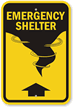 Emergency Shelter Sign with Up Arrow Symbol