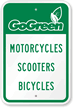 GoGreen   Motorcycles Scooters Bicycles Sign
