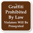 Graffiti Prohibited By Law Campground Sign