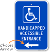 Handicapped Accessible Entrance (with Arrow) Sign