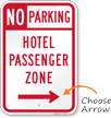 Hotel Passenger Zone - No Parking Sign