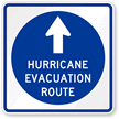 Hurricane Evacuation Route (Straight Arrow) Evacuation Route Sign