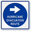Hurricane Evacuation Route (Right Arrow) Sign