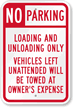 No Parking   Loading And Unloading Only Sign