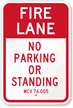 Michigan Fire Lane No Parking Sign