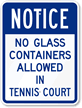 No Glass Containers Sign