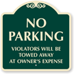 No Parking Vehicles Are Towed Away SignatureSign