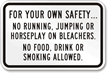 Safety Running Jumping Horseplay Sign