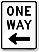 One Way (left arrow) Aluminum Parking Sign