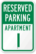 Reserved Parking Apartment I Sign