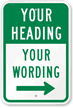 Customizable Add Heading, Wording Sign with Right Arrow