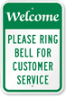 Ring Bell for Customer Service Sign